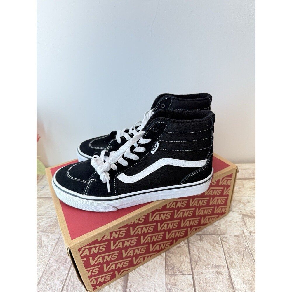 VANS Filmore Hi Teens High Top Suede Shoes Black White Size US 6 - Picture 9 of 11